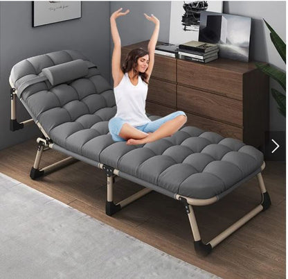 Heavy duty folding bed, camping bed with flip-up mattress (mattress included), portable guest bed, suitable for teenagers, adults, travel, garden, balcony, camping supplies