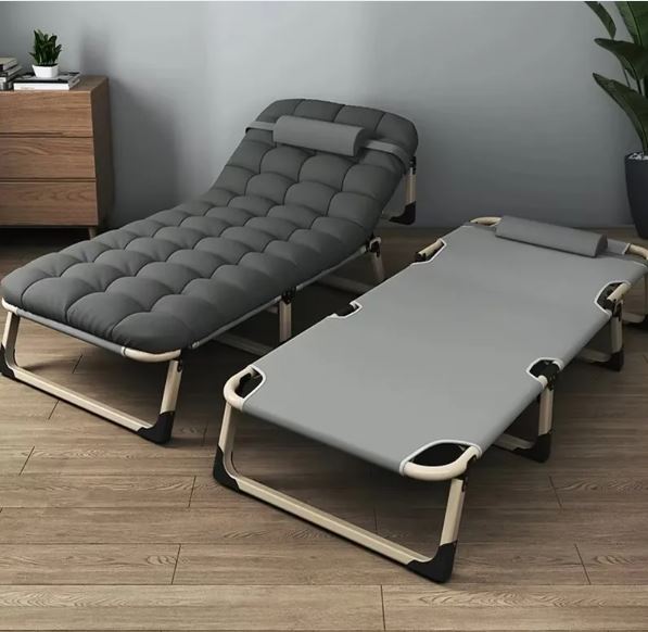 Heavy duty folding bed, camping bed with flip-up mattress (mattress included), portable guest bed, suitable for teenagers, adults, travel, garden, balcony, camping supplies