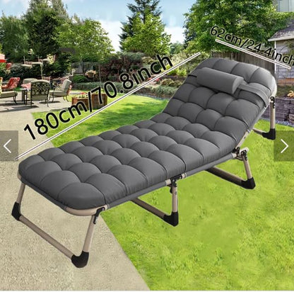 Heavy duty folding bed, camping bed with flip-up mattress (mattress included), portable guest bed, suitable for teenagers, adults, travel, garden, balcony, camping supplies